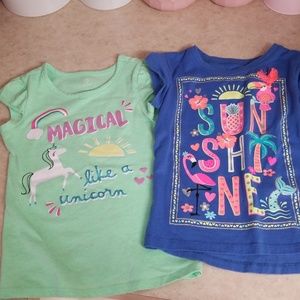 Set of 2 size 4 (4t) little girls summer shirts